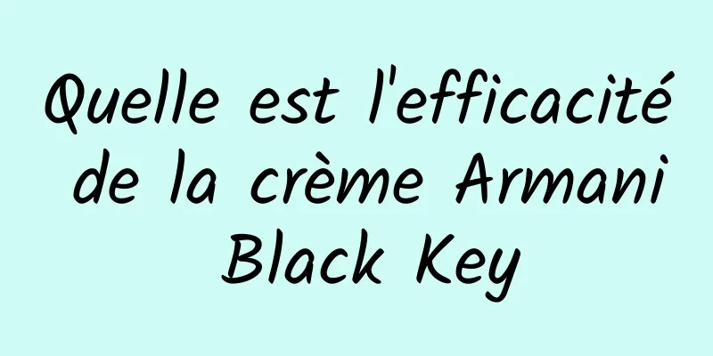 Quelle est l'efficacité de la crème Armani Black Key