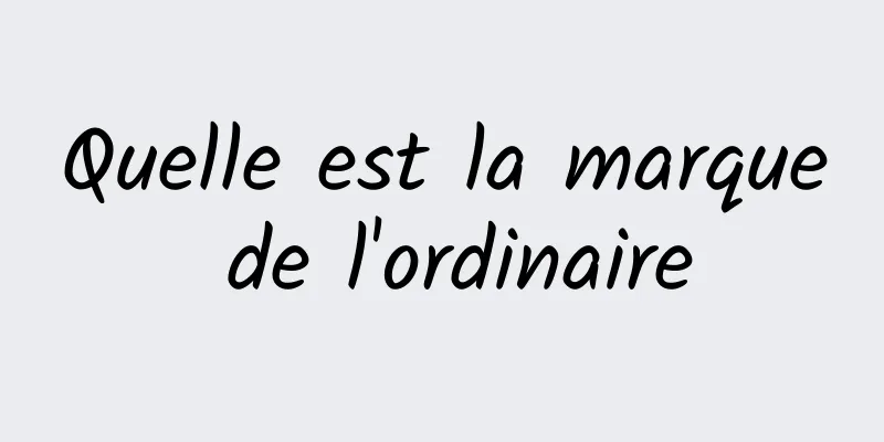 Quelle est la marque de l'ordinaire