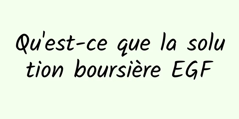 Qu'est-ce que la solution boursière EGF