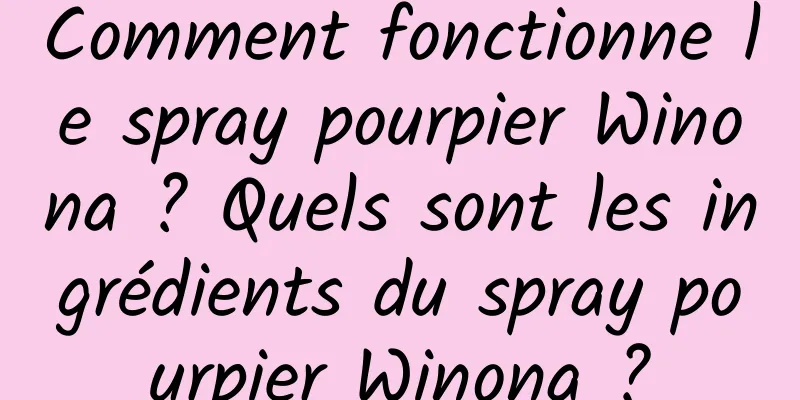 Comment fonctionne le spray pourpier Winona ? Quels sont les ingrédients du spray pourpier Winona ?