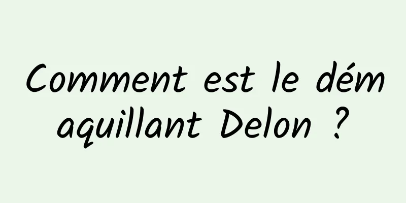 Comment est le démaquillant Delon ?