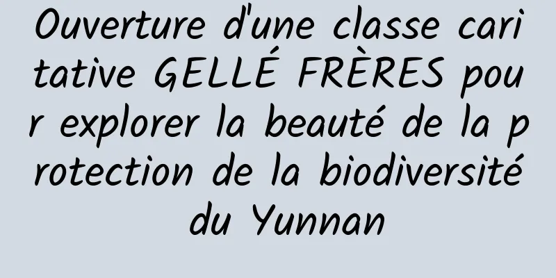 Ouverture d'une classe caritative GELLÉ FRÈRES pour explorer la beauté de la protection de la biodiversité du Yunnan