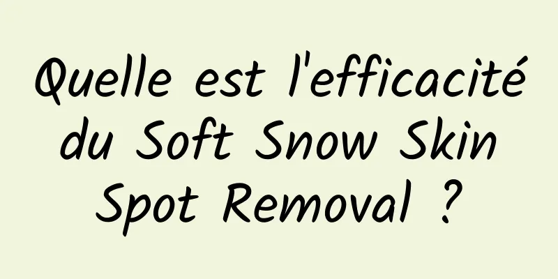 Quelle est l'efficacité du Soft Snow Skin Spot Removal ?