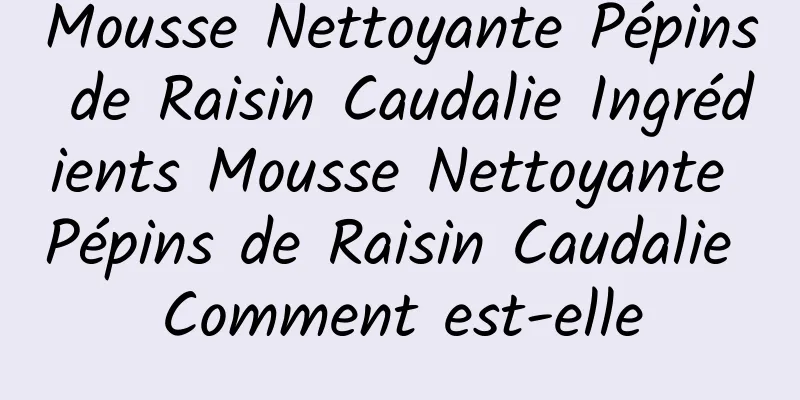 Mousse Nettoyante Pépins de Raisin Caudalie Ingrédients Mousse Nettoyante Pépins de Raisin Caudalie Comment est-elle