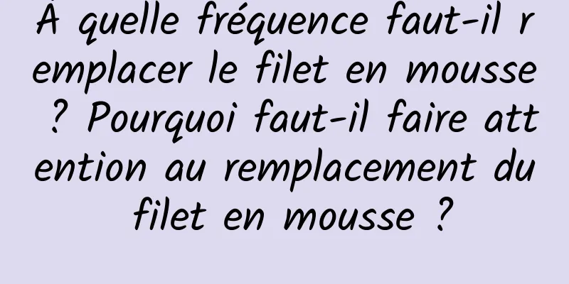 À quelle fréquence faut-il remplacer le filet en mousse ? Pourquoi faut-il faire attention au remplacement du filet en mousse ?