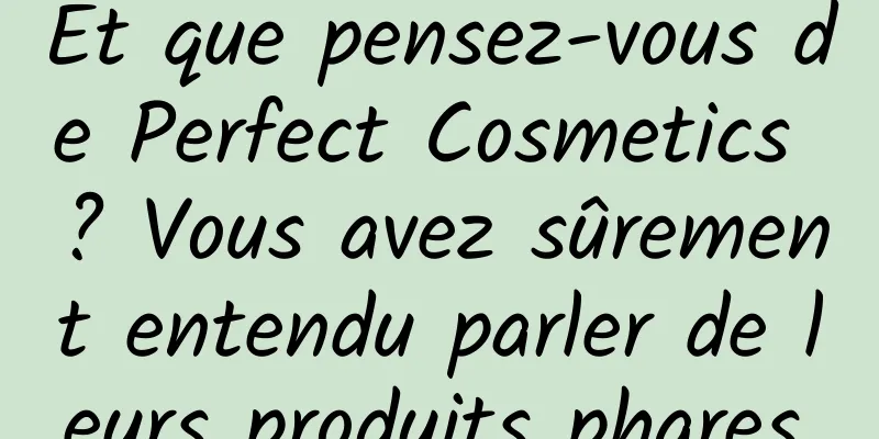 Et que pensez-vous de Perfect Cosmetics ? Vous avez sûrement entendu parler de leurs produits phares.