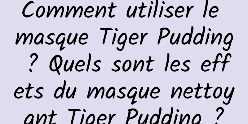 Comment utiliser le masque Tiger Pudding ? Quels sont les effets du masque nettoyant Tiger Pudding ?
