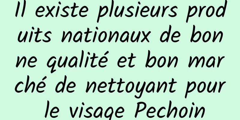 Il existe plusieurs produits nationaux de bonne qualité et bon marché de nettoyant pour le visage Pechoin