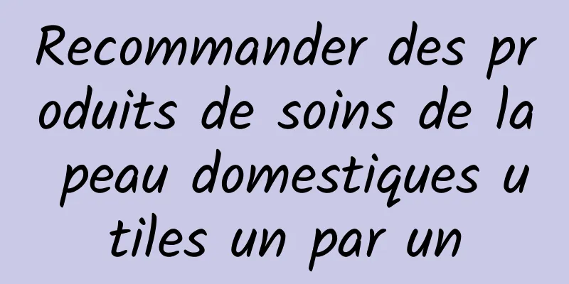 Recommander des produits de soins de la peau domestiques utiles un par un
