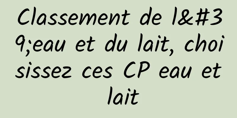 Classement de l'eau et du lait, choisissez ces CP eau et lait
