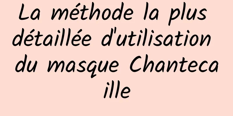 La méthode la plus détaillée d'utilisation du masque Chantecaille