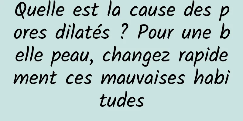Quelle est la cause des pores dilatés ? Pour une belle peau, changez rapidement ces mauvaises habitudes