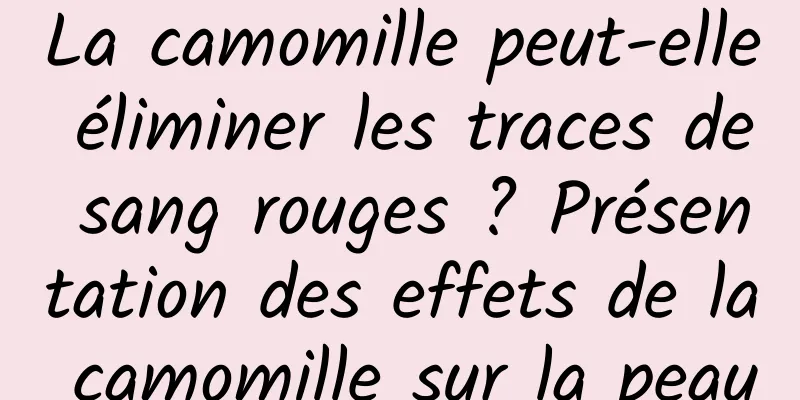 La camomille peut-elle éliminer les traces de sang rouges ? Présentation des effets de la camomille sur la peau