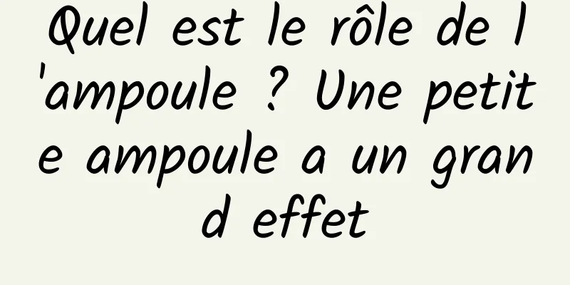 Quel est le rôle de l'ampoule ? Une petite ampoule a un grand effet