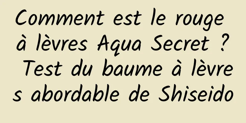 Comment est le rouge à lèvres Aqua Secret ? Test du baume à lèvres abordable de Shiseido