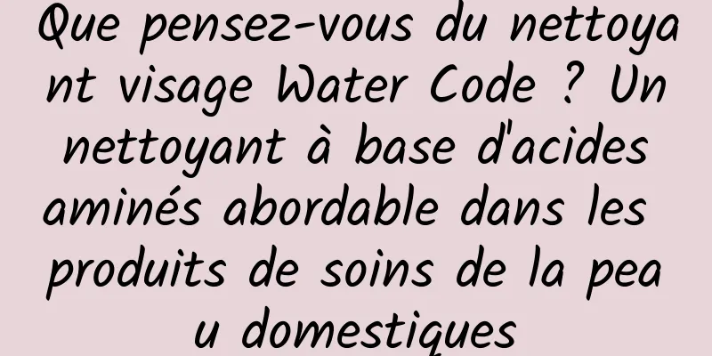 Que pensez-vous du nettoyant visage Water Code ? Un nettoyant à base d'acides aminés abordable dans les produits de soins de la peau domestiques