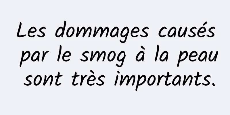 Les dommages causés par le smog à la peau sont très importants.