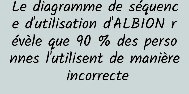 Le diagramme de séquence d'utilisation d'ALBION révèle que 90 % des personnes l'utilisent de manière incorrecte