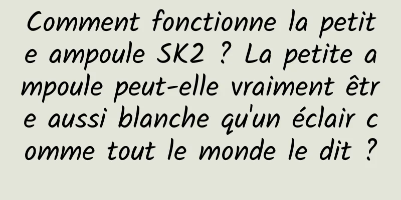Comment fonctionne la petite ampoule SK2 ? La petite ampoule peut-elle vraiment être aussi blanche qu'un éclair comme tout le monde le dit ?
